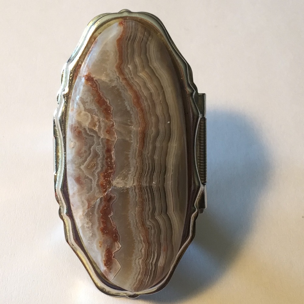 Vintage Crazy Lace stone lipstick holder - Picture 2 of 8